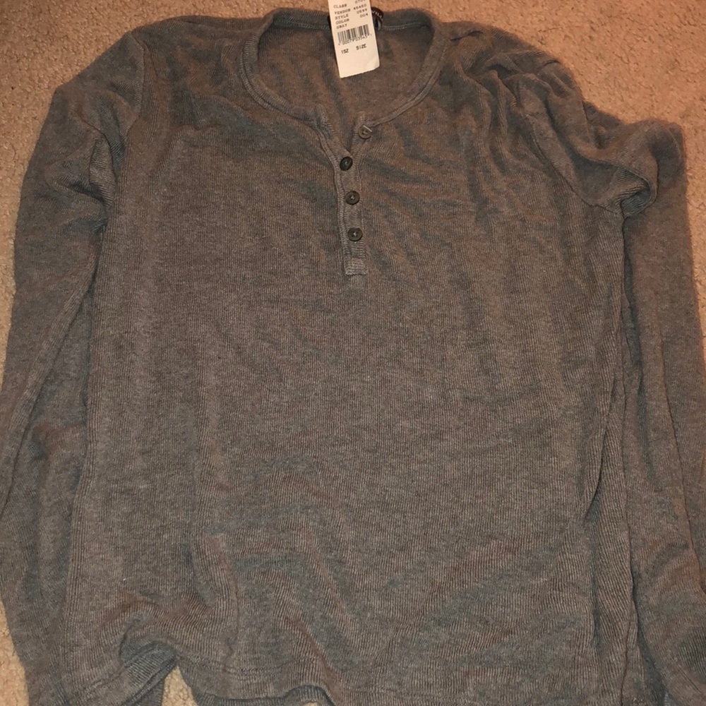 Brandy Melville dark gray Henley top